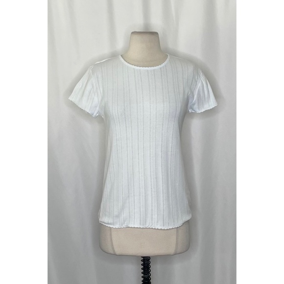 NWT! J. CREW Pointelle Short Sleeve T-Shirt Top Ocean Air Light Blue Medium - Picture 3 of 15